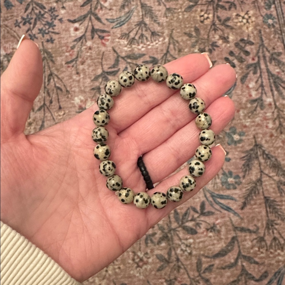 Handmade 8mm Dalmatian Jasper Stretch Bracelet
